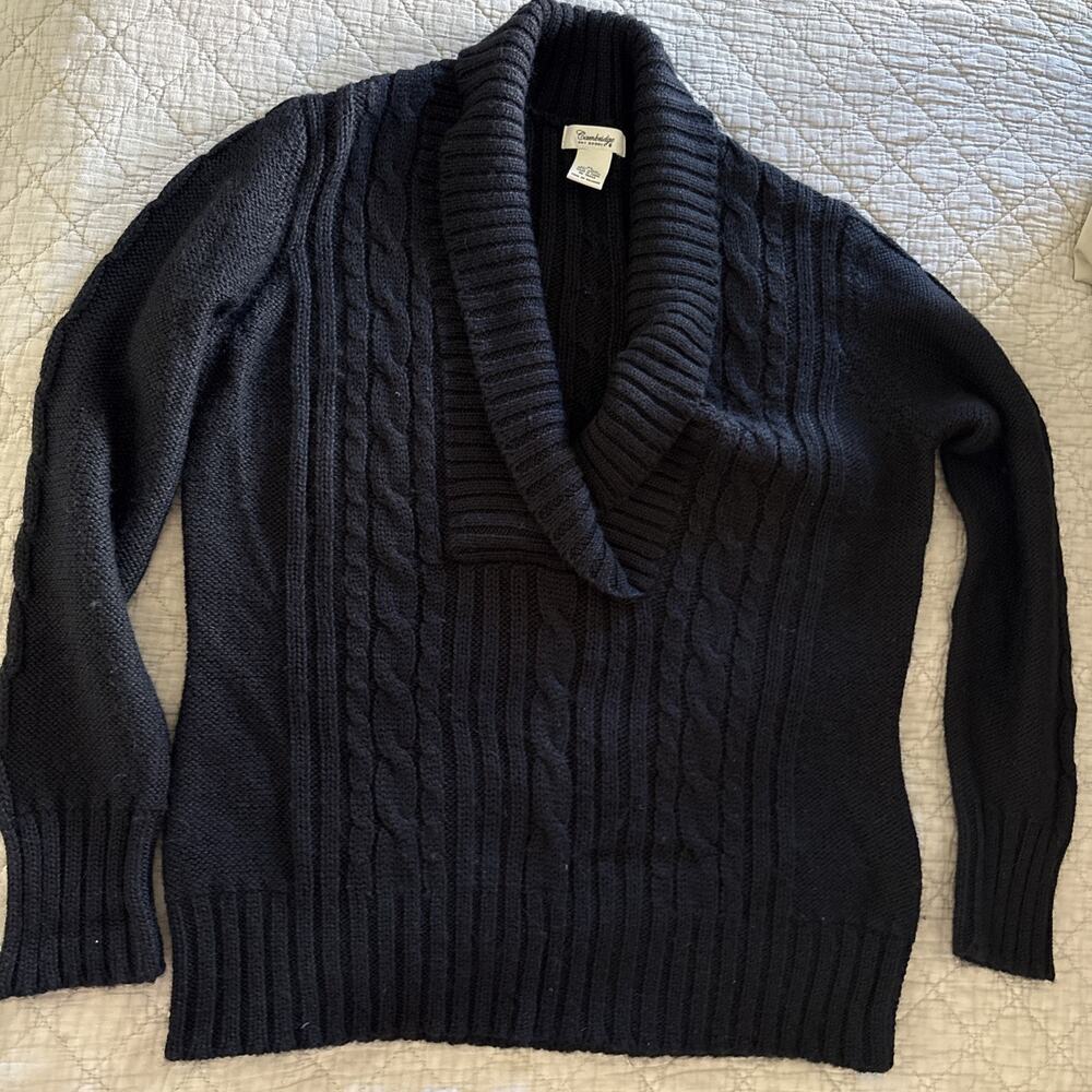Vintage 70s Cambridge Dry Goods‎ Rolled Collar Sweater XL Wool Blend Lagenlook